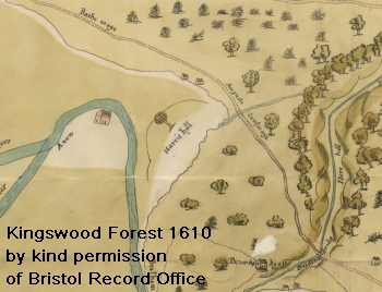 Extract from 1610 map of Kingswood Forest by kind permission of Bristol Record Office